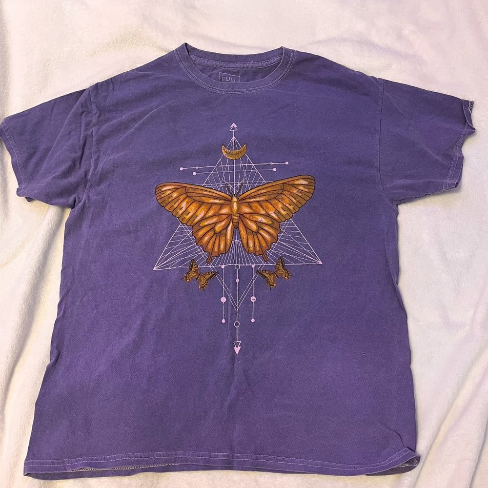 Purple Gold Butterfly T- Shirt